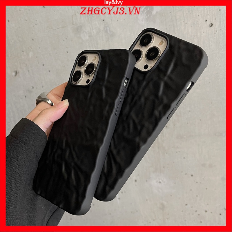 Ốp Điện Thoại Silicon IMD Mềm Họa Tiết Lá Thiếc Đen Hoạt Hình Cho IPhone 7Plus XS XR XSmax 11/12/13 Pro Max