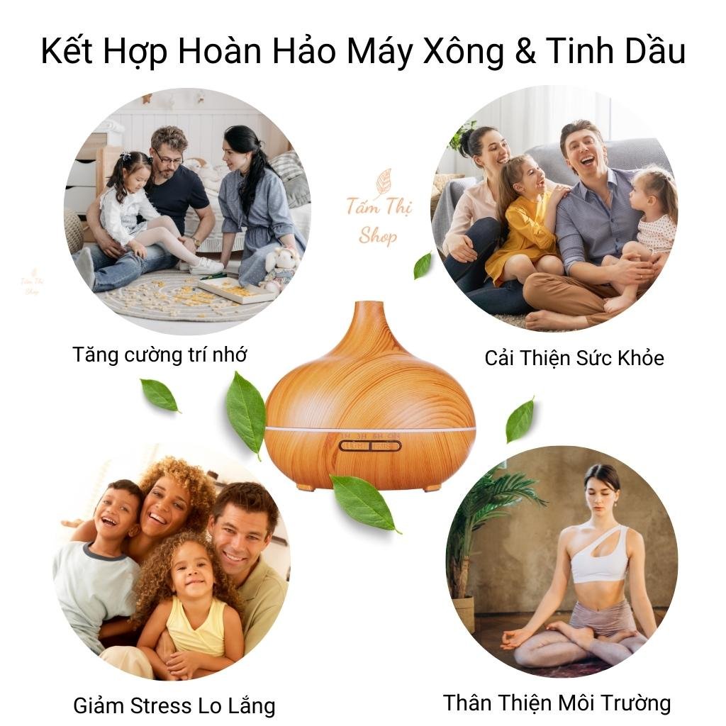 Máy Xông Tinh Dầu TẤM THỊ Aroma Cổ Cao 550ml Tạo Ẩm Phun Sương Tinh Dầu Tỏa Hương Thơm Mát Phòng Đuổi Muỗi &amp; Côn Trùng