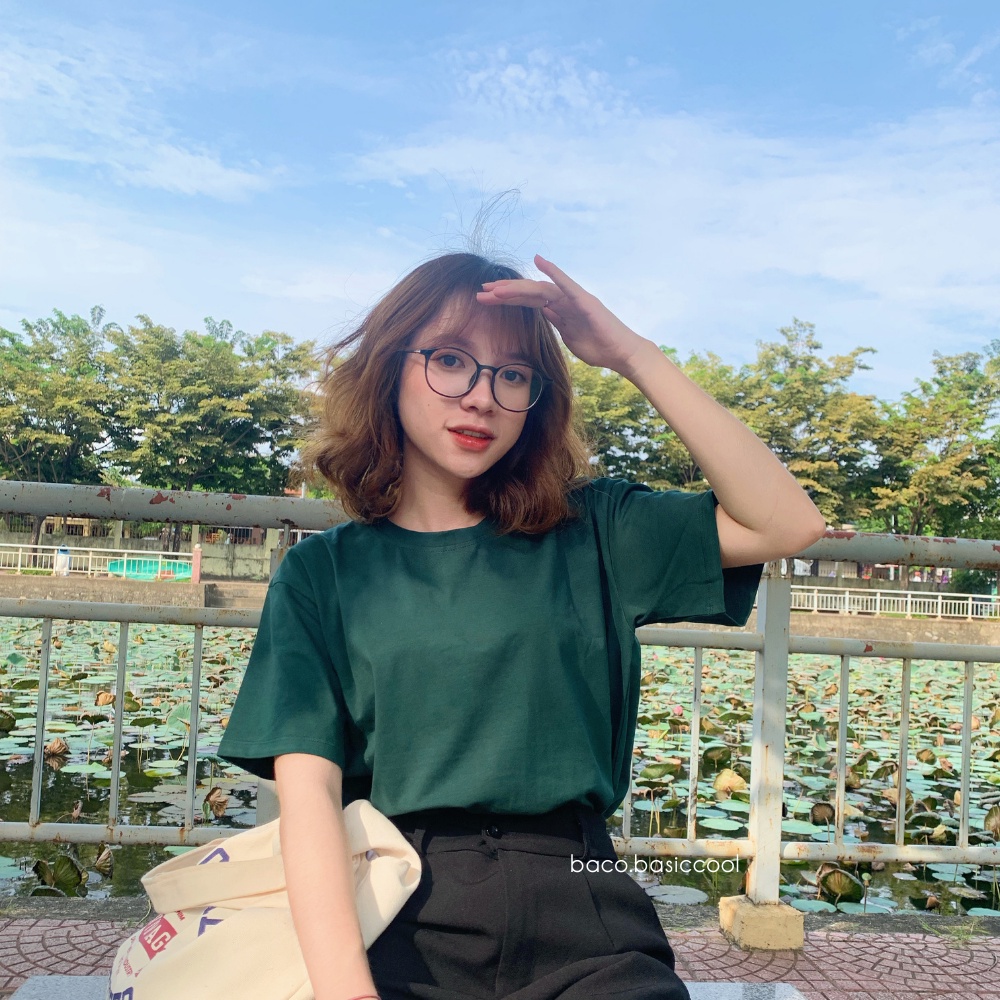 Áo phông nữ trơn form vừa, thun nữ dày dặn chất cotton 4 chiều cao cấp đẹp co giãn