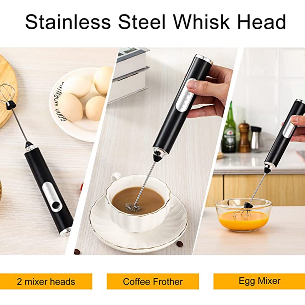 Máy đánh trứng sữa tạo bọt cafe cầm tay mini 3 tốc độ, pin sạc cao cấp nhựa ABS và inox 304 - MTB