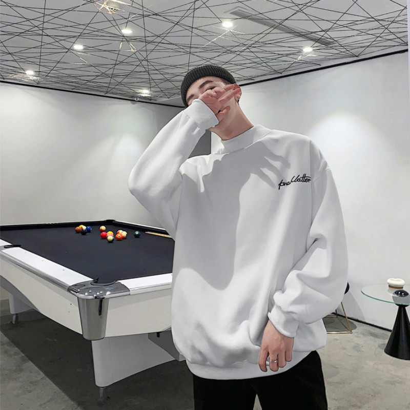 [ Mã 12FASHIONSALE1 giảm 10K đơn 50K ] Áo Nỉ Dài Tay Cổ Cao Cá Tính Thời Trang Hàn Cho Nam | BigBuy360 - bigbuy360.vn