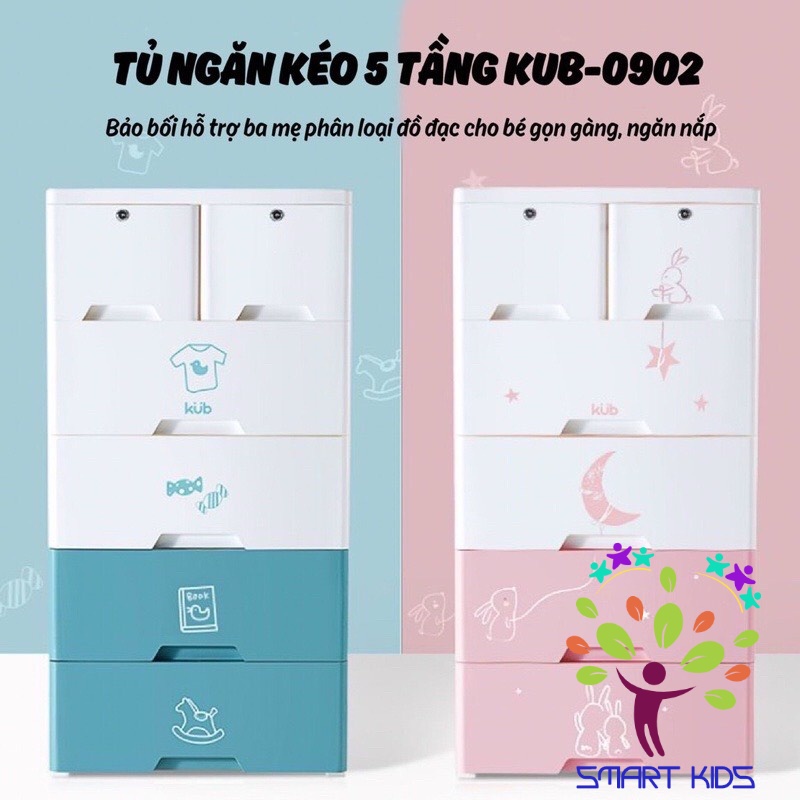 Tủ Nhựa Ngăn Kéo 5 Tầng Kub Mẫu Mới KB-0902