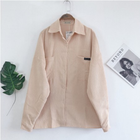 Sơ mi nhung tăm Ulzzang - Áo khoác nhung tăm, áo sơ mi ulzzang - Áo sơ mi nữ SM01 | BigBuy360 - bigbuy360.vn