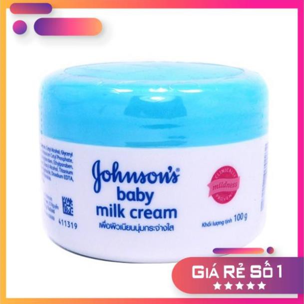 Kem Dưỡng Da Johnson’s Baby Milk Cream Nắp Xanh 50g chính hãng cty nhập khẩu