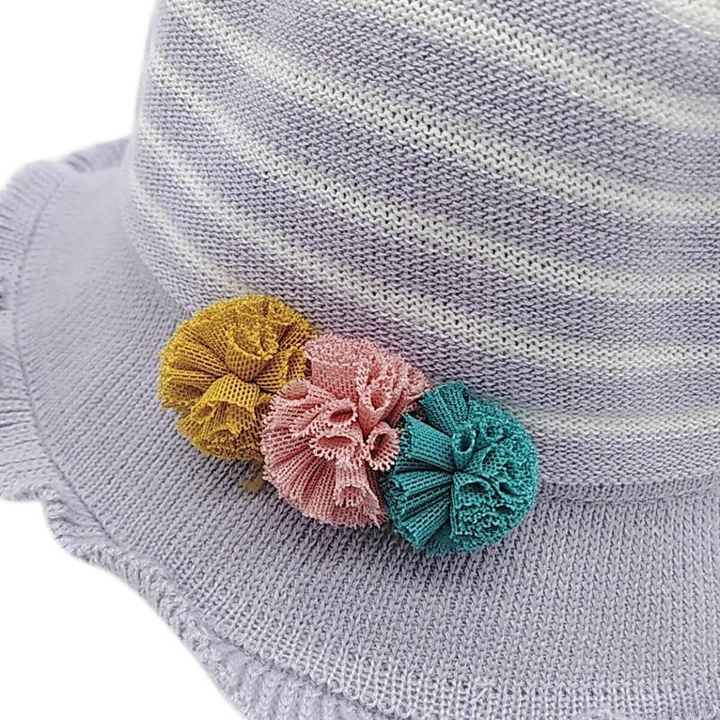 Mũ vành phối hoa dễ thương cho bé gái