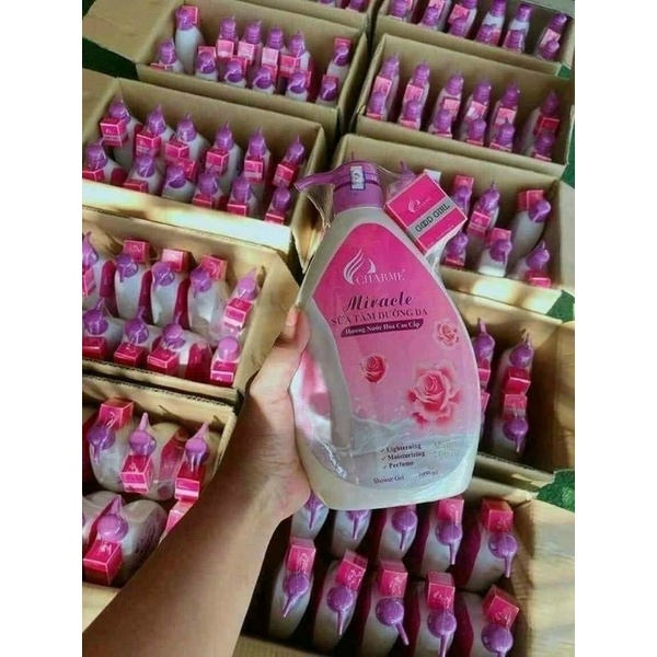 Sữa tắm dưỡng trắng da hương nước hoa MIRACLE 1000ml/Tặng kèm nước hoa mini