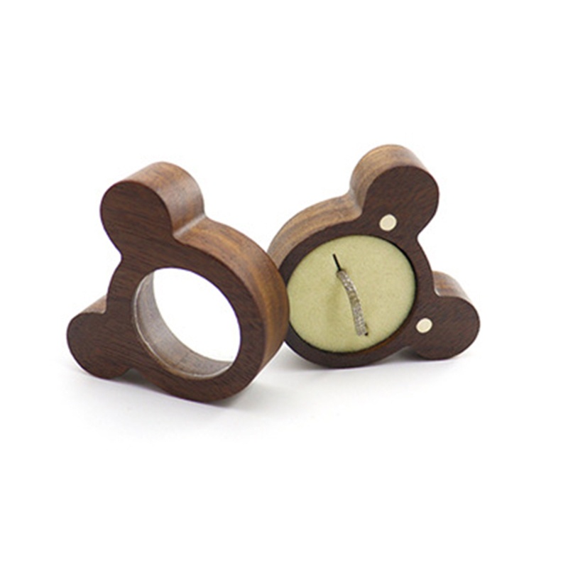 Hộp Đựng Nhẫn Cưới Hình Gấu Hoạt Hình Phong Cách Cổ Điển