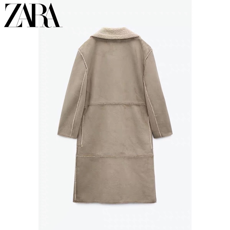 Order hàng xuất ZARA áo khoác da lộn lót lông cừu mới của nữ | BigBuy360 - bigbuy360.vn