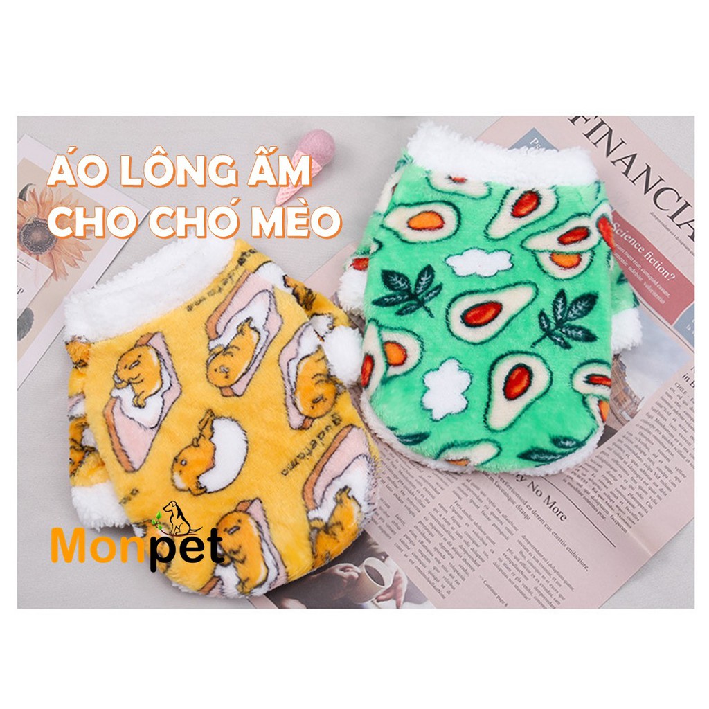 Áo lông ấm cho chó mèo hình bơ, trứng MSATL01