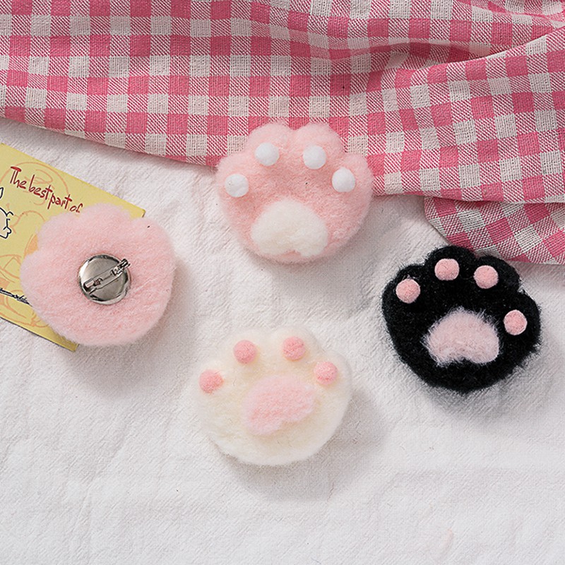 Huy Hiệu Cài Áo, Balo Chọc Bông Hình Chân Mèo Neko Cat Phong Cách Ulzzang Hàn Quốc Siêu Xinh