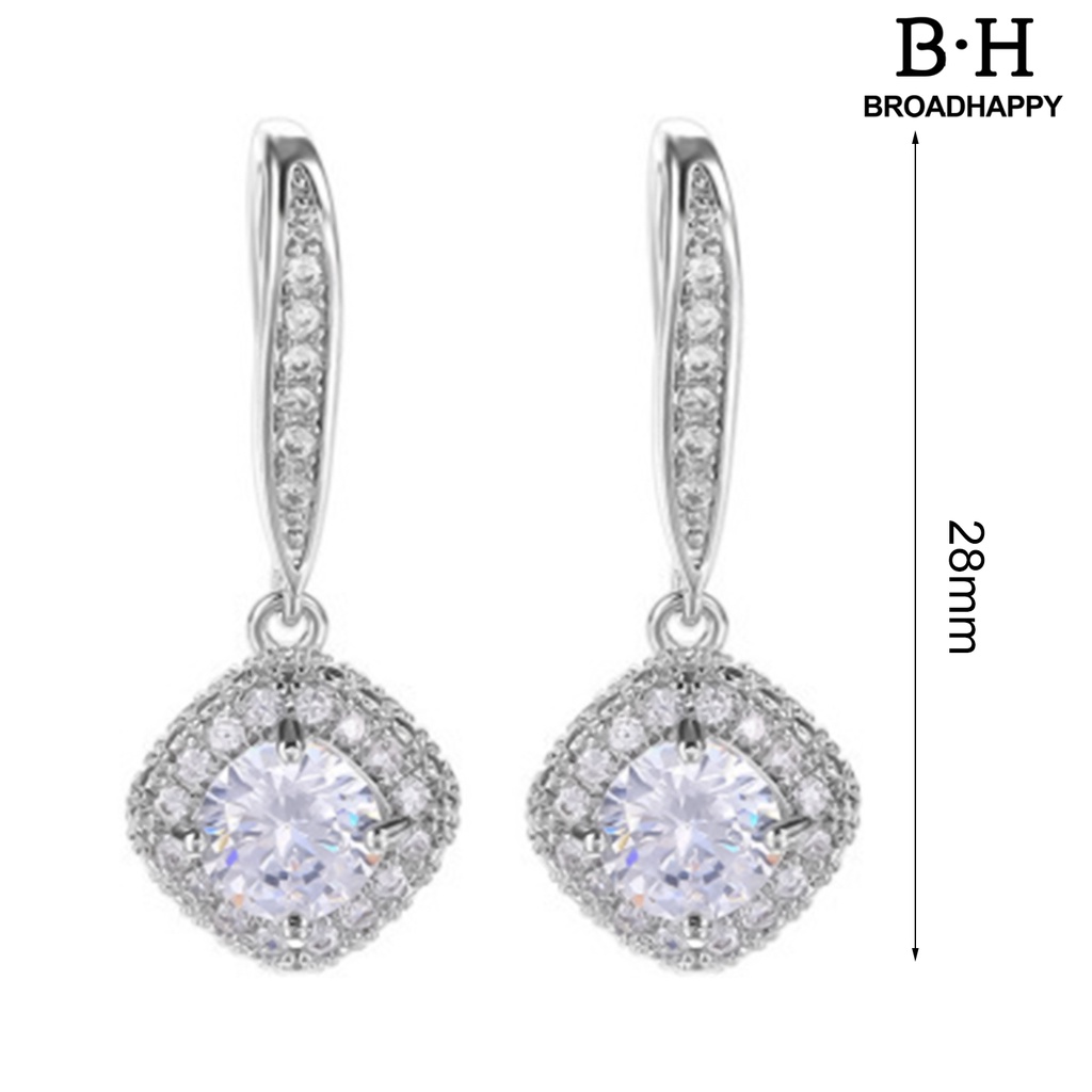 Khuyên Tai Móc Câu Dáng Dài Đính Đá Zircon Sang Trọng