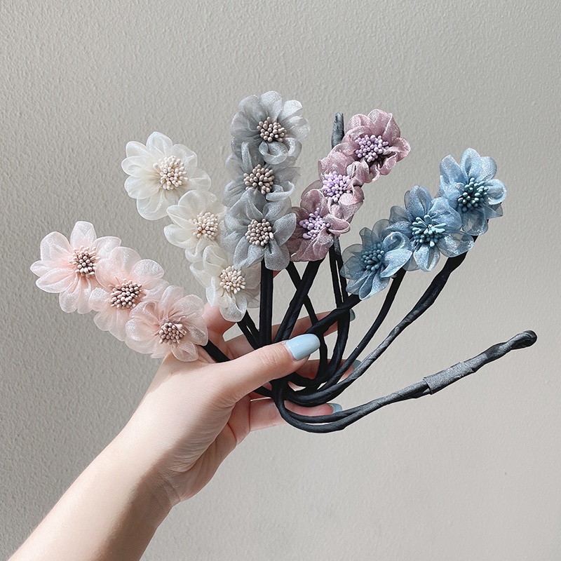 Dây buộc tóc búi hình nơ thời trang cho nữ 2021