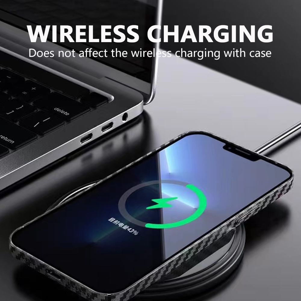 Ốp Điện Thoại Sợi Carbon Cứng Siêu Mỏng Cho iPhone 11 12 Pro Max