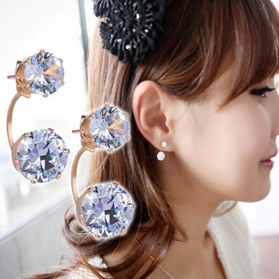Thời trang Bông tai Rhinestone Lấp lánh Bông tai Nữ Cá tính Thời trang