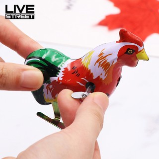 LIVE   Cock Rooster Clockwork Toy Wind Up Jumping   