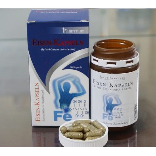 Viên bổ sung sắt – Eisen Kapseln (Lọ 60 viên)