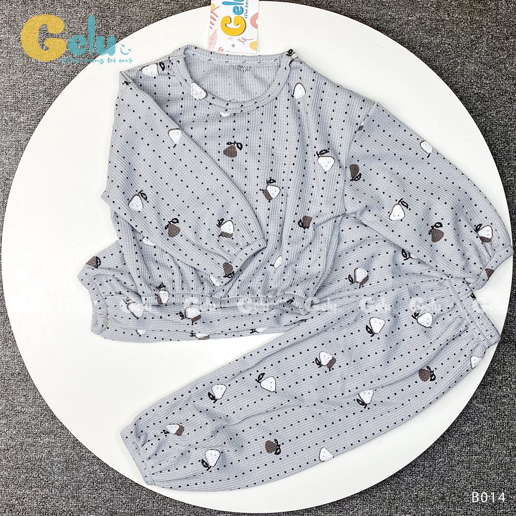 Bộ thu đông cho bé, Bộ quần áo dài tay chất liệu cotton tổ ong mềm mịn dành cho bé từ 8-22kg - Gelukids