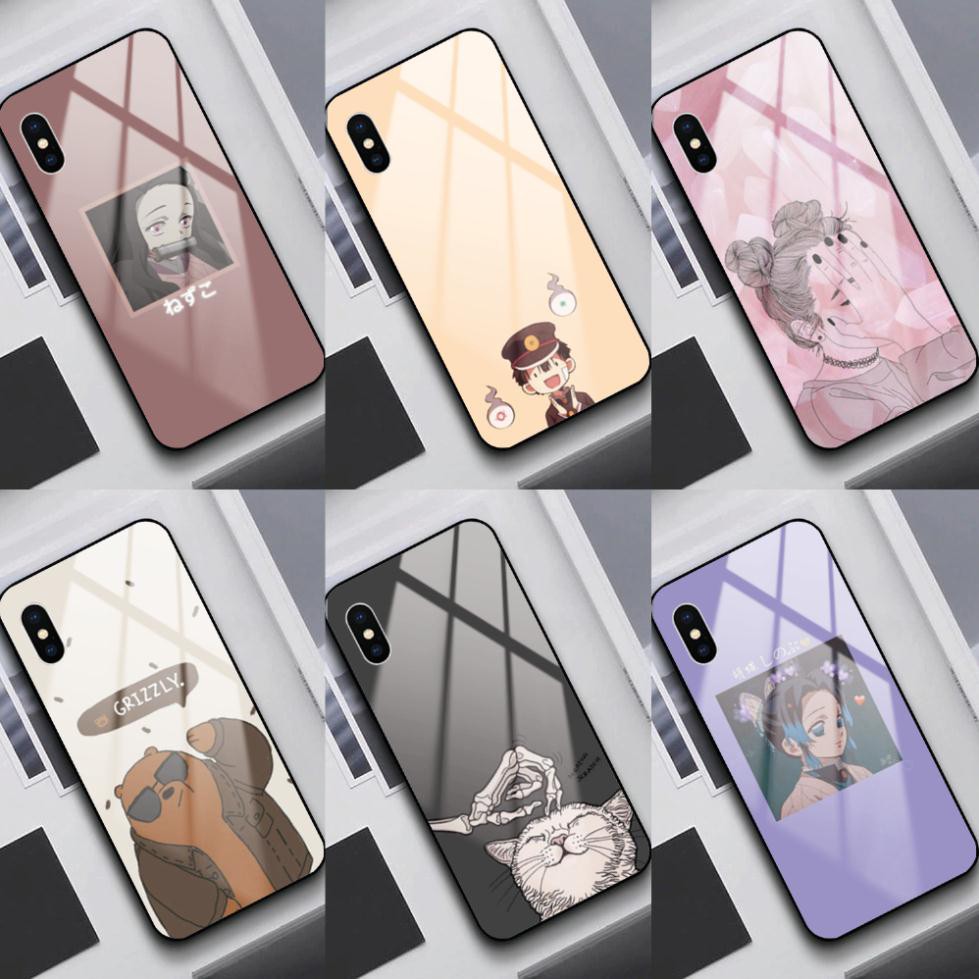 Ốp Lưng Kính Realme 5 5s 5i 5Pro 3 3Pro X 6 6s 7 Reno 2F In Hình CUTE