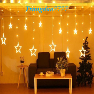 Dài 3 Mét 12 Đèn Led Ngôi Sao May MắnTrang Trí Ngoài Trời Noel Lễ Tết Sân Vườn Rèm Đèn Led Chống Nước Xài Điện