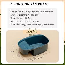 Khay nhựa BẦU DỤC treo bồn rửa bát có lưới lọc rác đa năng sắc màu - giao màu ngẫu nhiên