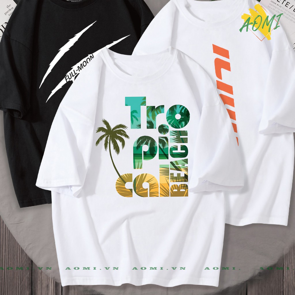 ÁO THUN HOT TREND 2021 UNISEX ĐI BIỂN TROPICAL CELIN VOGUE BEACH PHÔNG NAM NỮ GIA ĐÌNH CẶP ĐÔI CÓ SIZE TRẺ EM AOMIVN