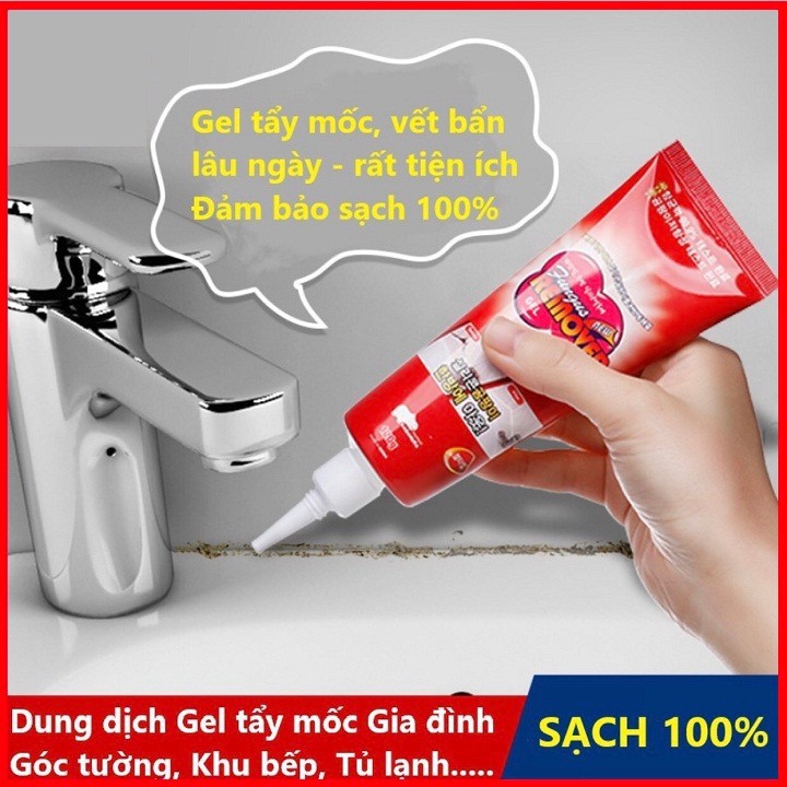 Keo tẩy mốc chân tường - Gel tẩy mốc đa năng loại bỏ hoàn toàn nấm mốc không ăn mòn