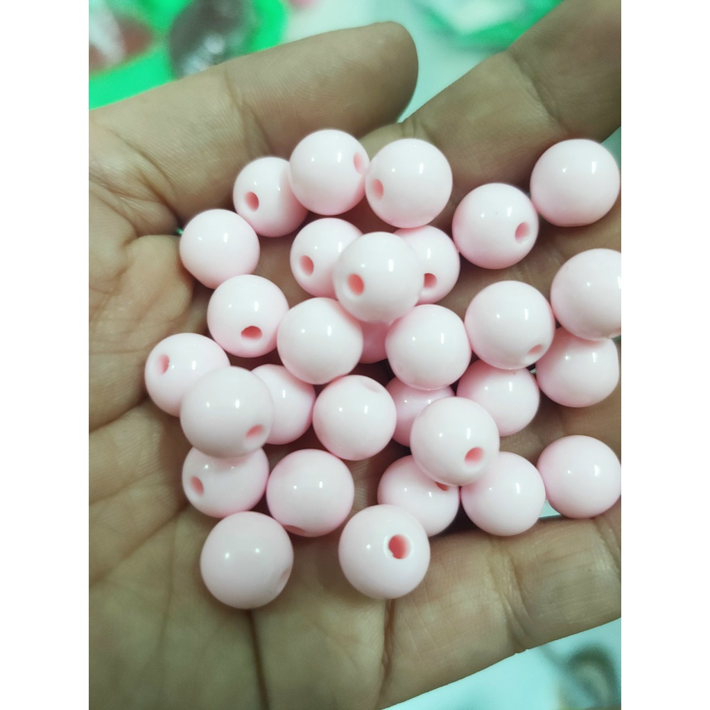 25gam hạt nhựa bóng màu hồng phấn 8,10,12mm