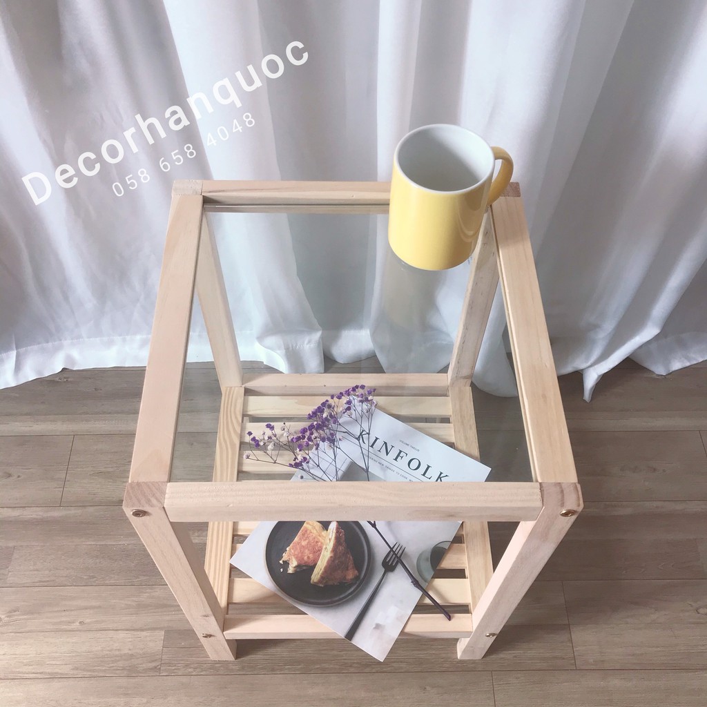 [NOWSHIP] Kệ đầu giường - Mặt kính cường lực - Gỗ thông nhập khẩu cao cấp | BigBuy360 - bigbuy360.vn