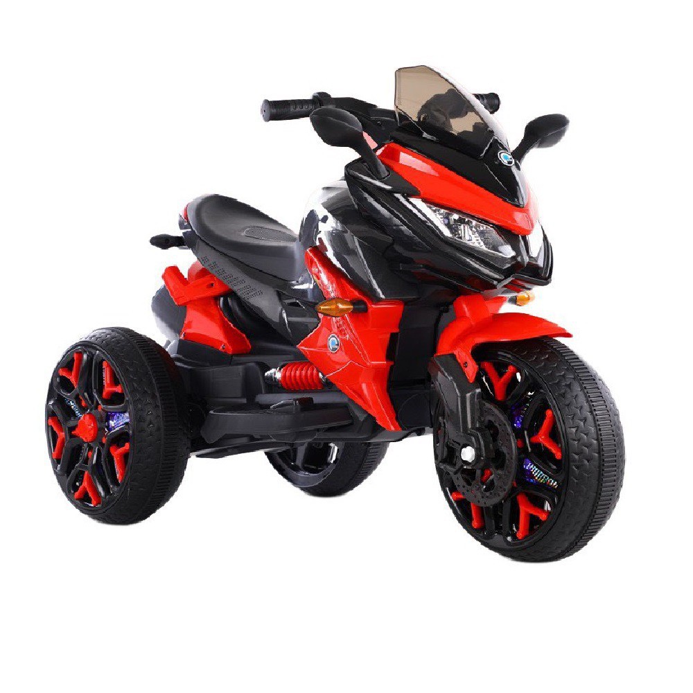 Xe máy điện moto 3 bánh trẻ em BABY-MART 5188 dáng thể thao (Đỏ-Trắng-Xanh-Vàng)