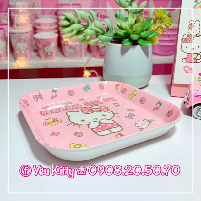 DĨA VUÔNG 14CM HELLO KITTY