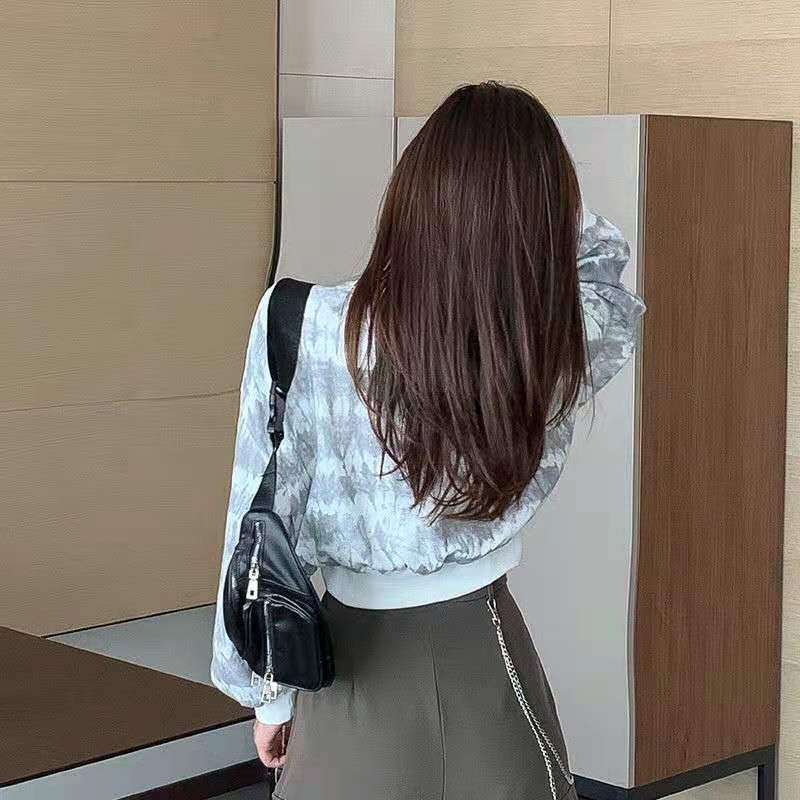 Áo Sweater Tay Dài Nhuộm Màu Dáng Suông Thời Trang Phong Cách Hàn Quốc Cho Nữ