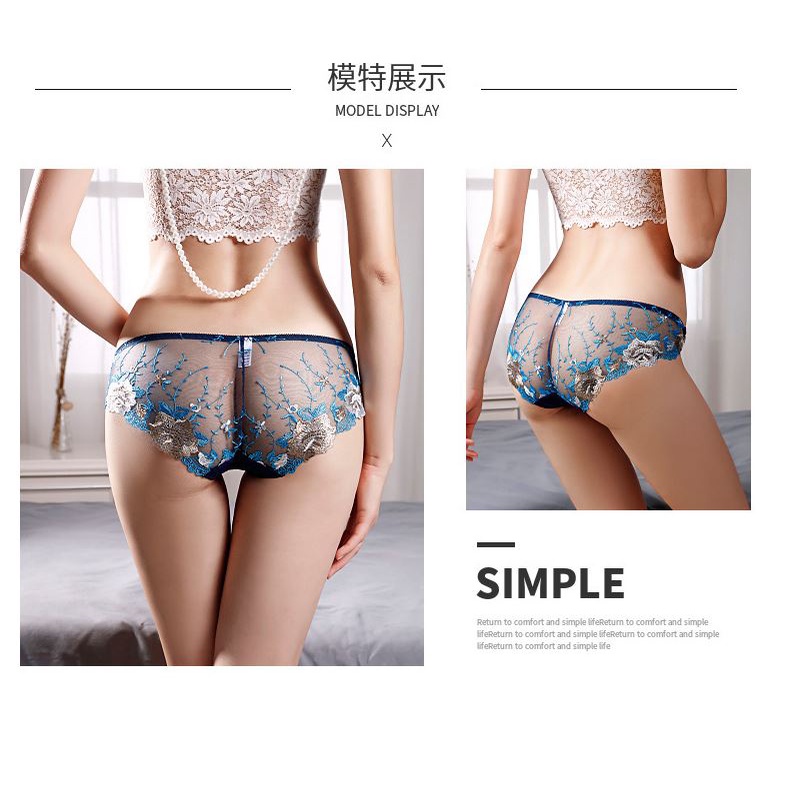 Quần Lót cotton Lưng Thấp Không Đường May Phối Ren Quyến Rũ Cho Nữ Cỡ Lớn 65kg - 40kg XL L