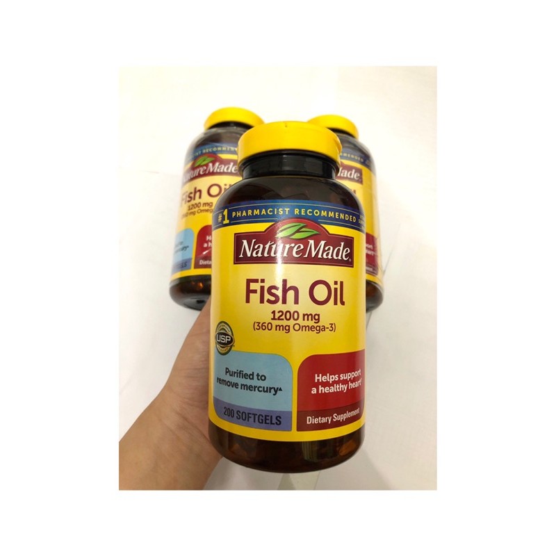 [Bill Mỹ/có sẵn giao liền] Dầu cá Fish oil 1200mg Nature Made [Date 01/2023 - Cam kết chính hãng tuyệt đối]