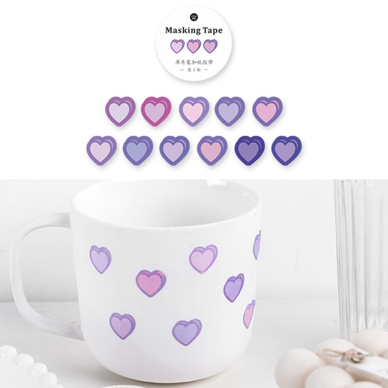 Băng Keo Dán Hình Trái Tim Siêu Dễ Thương Rộng 14mm DIY