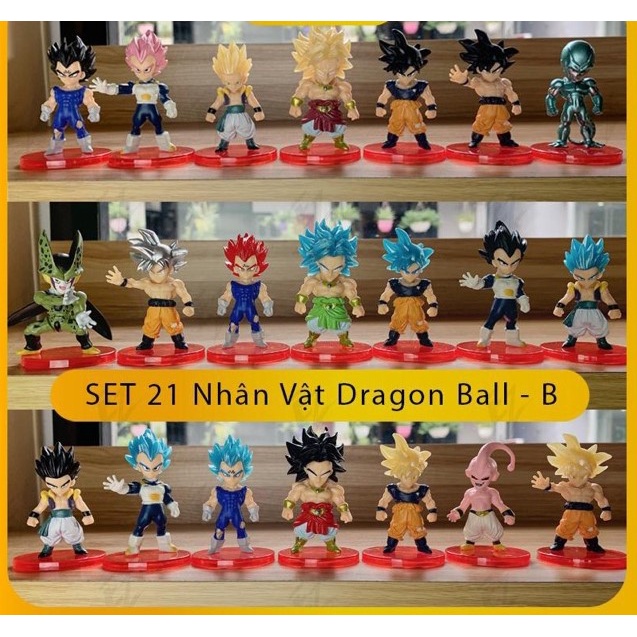 Mô hình Dragon Ball - 21 Nhân Vật Chibi Siêu Đẹp, Set 8 và 6 Dragonball