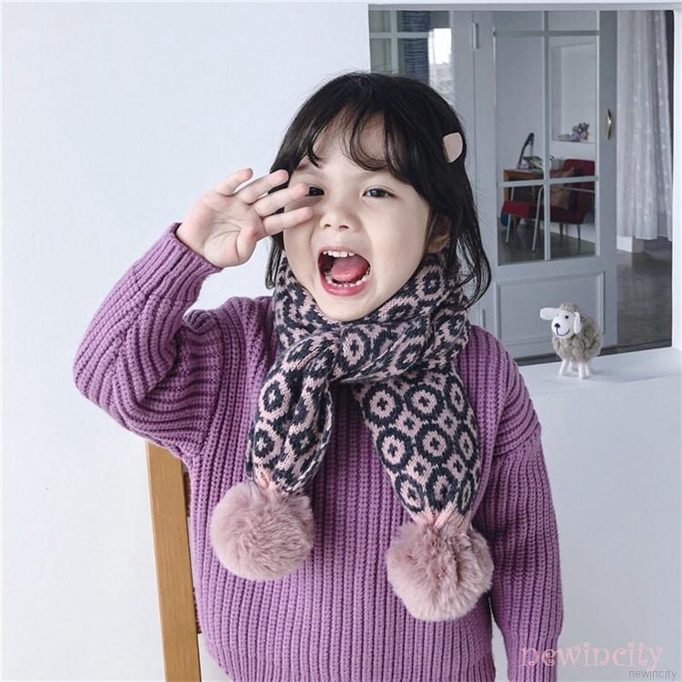 Khăn choàng cổ dệt kim thiết kế đơn giản phong cách Hàn Quốc dành cho bé