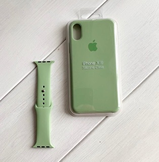 Set Matcha Ốp iPhone và Dây Apple Watch Silicone