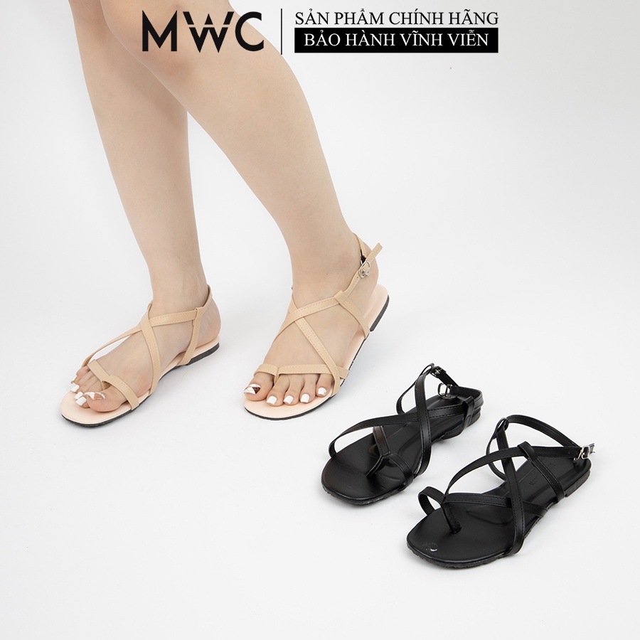 Giày Sandal Nữ MWC Đế Bệt Quai Mảnh Phong Cách Chiến Binh NUSD- 2857