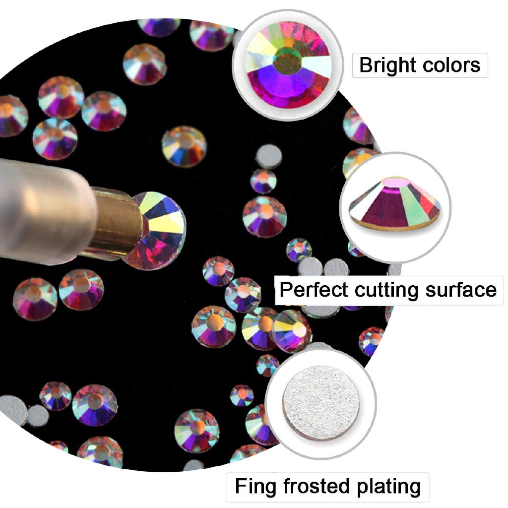 15 Style Mixed-size Round Flat Bottom Nail Rhinestones/  Multi Shapes Glitter Rhinestones Crystal/ DIY Art Decorations Manicure Tools