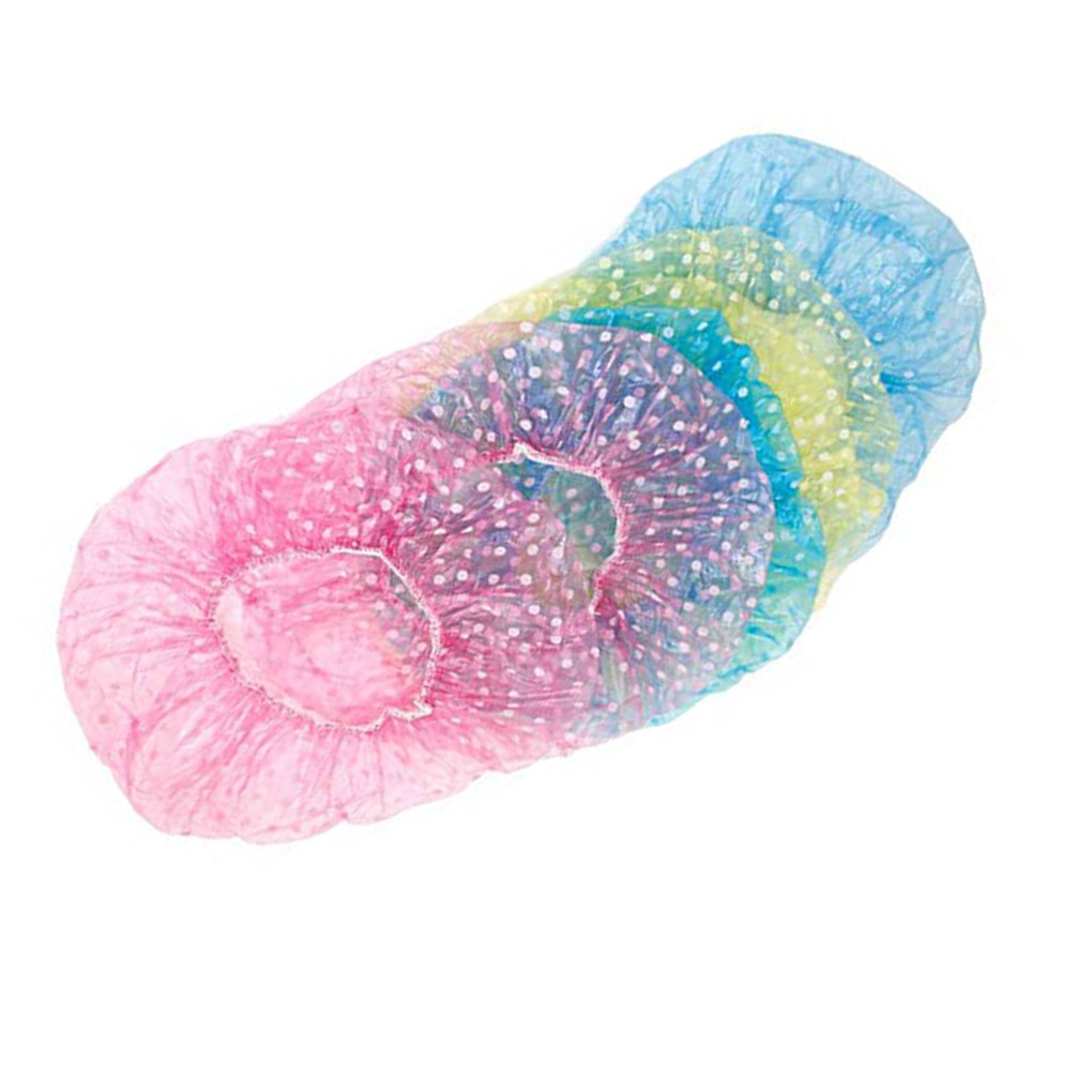Set 6 nón đội trùm tóc bằng chất liệu nhựa trong suốt dùng một lần tiện lợi