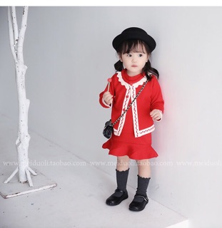 Set váy len cừu cho bé
