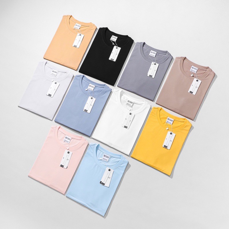 HÀNG VNXK - Áo phông nam- áo thun nam cổ tròn trơn DEFOXX 4 màu trend cotton 4 chiều DF1