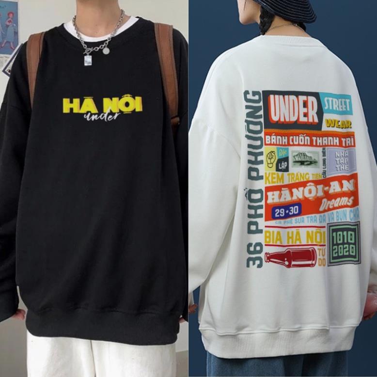 Áo Nỉ Sweater, Hoodie Hà Nội Under - Dài Tay, Form Rộng - Nam, Nữ Unisex - Chất nỉ da cá, nỉ bông 100% cotton *