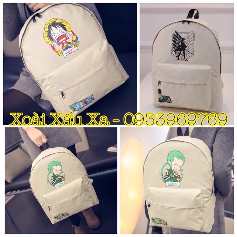 balo vải hoạt hình One piece thời trang
