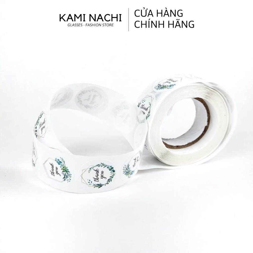 Bộ 10 miếng nhãn dán decal hình tròn chữ cảm ơn KAMI NACHI