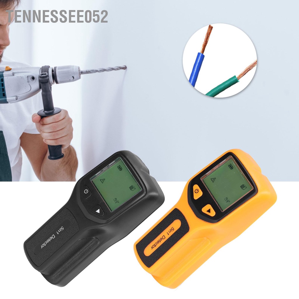 Tennessee052 5 trong 1 Stud Finder Máy quét tường đa chức năng LCD dò kim loại điện tử HW430