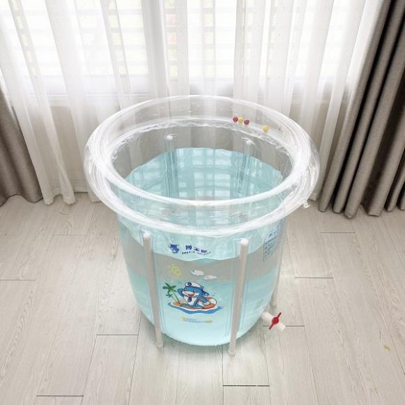 FREE SHIP !!! Bể bơi thành cao trong suốt 80x80cm Doctor Dolphin - Kèm phao cổ - Chính hãng - Bảo hành trọn đời