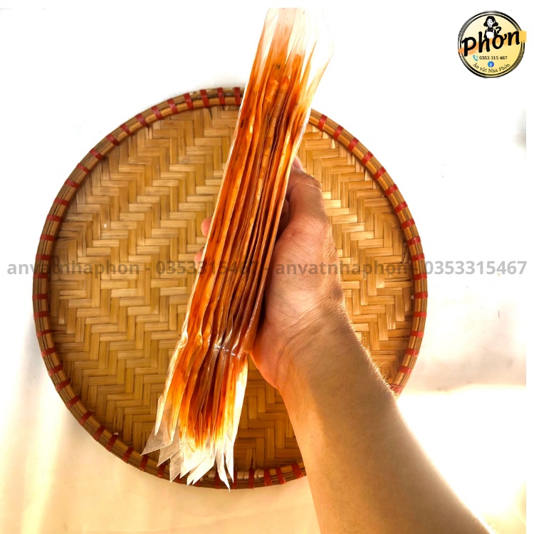Bịch Bánh Tráng Dẻo Cuộn Khô Bò,  Thơm Ngon Mê Ly - Ăn Vặt Nhà Phởn