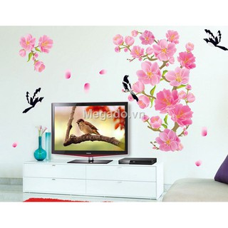 Decal hoa đào sắc xuân A439