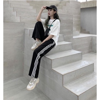 Quần dài thể thao 3 Sọc nữ Kanimi - quần ống suông 3 sọc mặc nhà, tập gym, thể dục